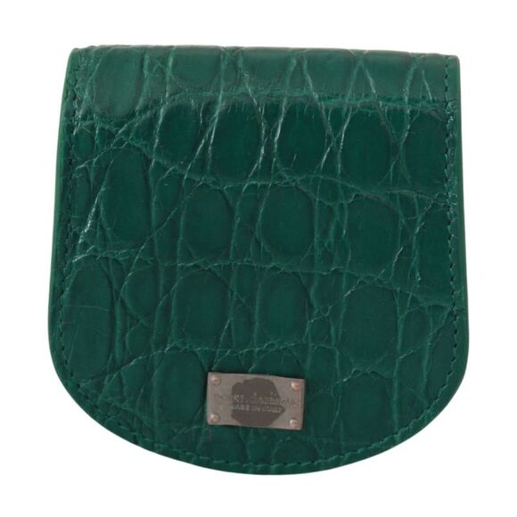 Dolce & Gabbana Green Exotic Skins Condom Case Holder Men's Wallet